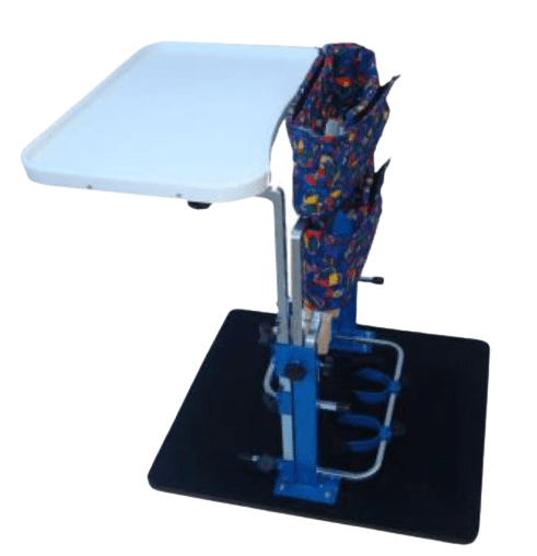 standing frame pediatrico com tabuleiro e trancador