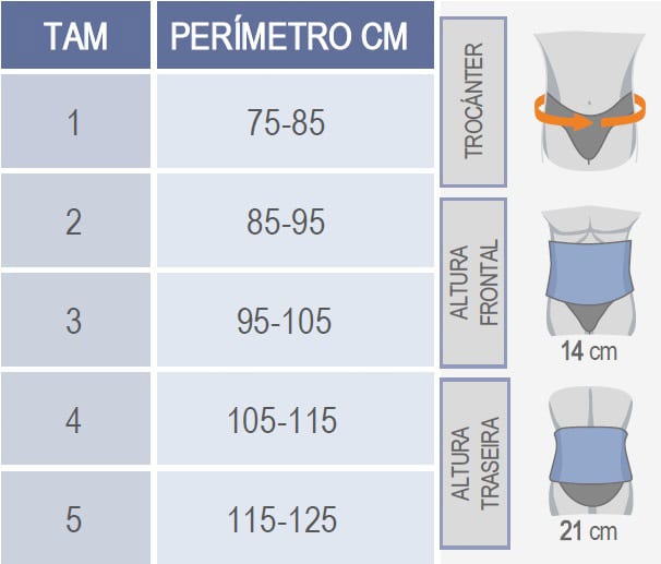 cinta lombar medidas LTG-375